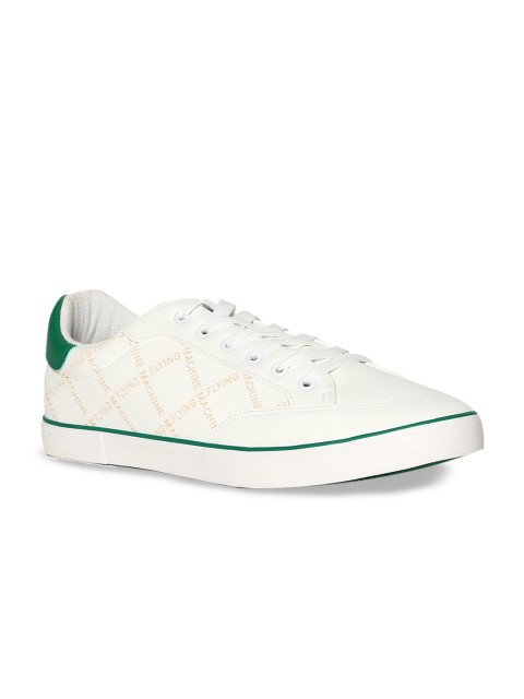 

Flying Machine Men White Printed Sneakers