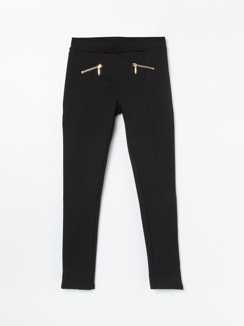

Fame Forever by Lifestyle Girls Black Regular Fit Solid Regular Trousers