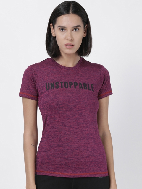 

GOLDSTROMS Women Pink Self Design Round Neck T-shirt