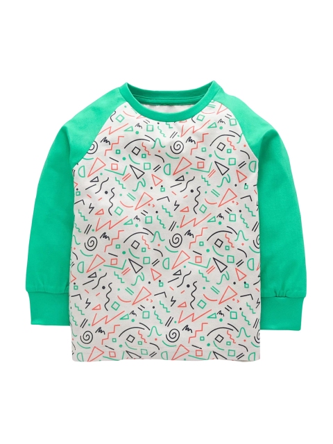 

KiddoPanti Boys White Printed Round Neck T-shirt