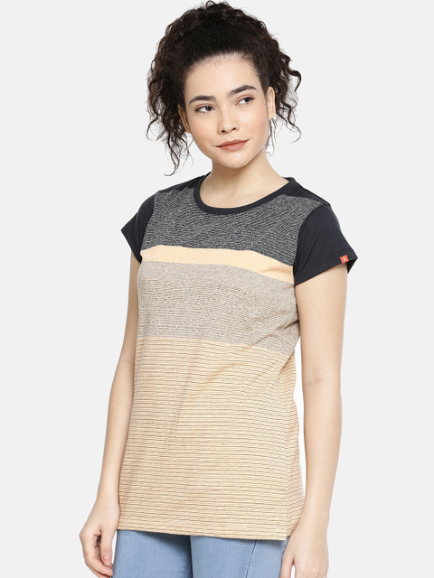 

GOLDSTROMS Women Yellow Striped Cotton Top