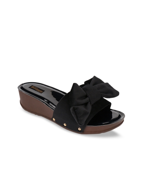 

Shoetopia Women Black Solid Sandals
