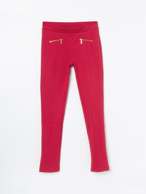 

Fame Forever by Lifestyle Girls Red Solid Regular Trousers