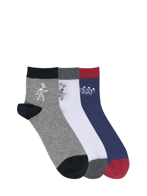 

Mustang Men Pack of 3 Cotton Above Ankle-Length Socks, Grey