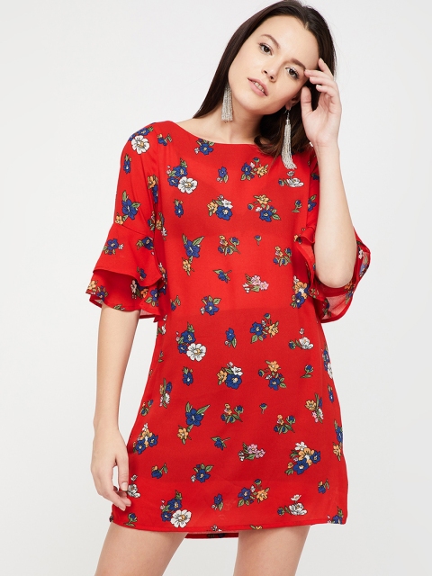 

Ginger by Lifestyle Women Red Printed Sheath Dress
