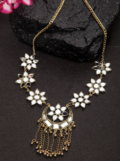 

Moedbuille Gold-Plated Handcrafted Mirror Necklace