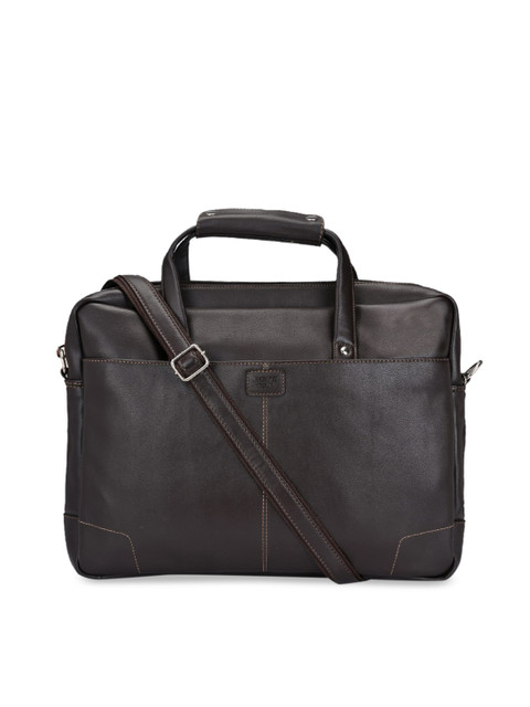 

Pacific Gold Unisex Brown Solid Leather Laptop Bag