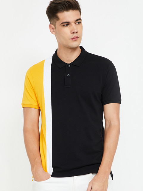 

Fame Forever by Lifestyle Men Black Colourblocked Round Neck T-shirt