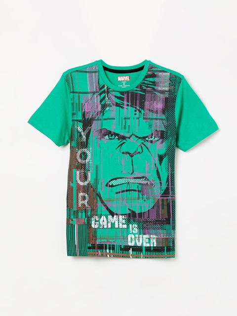 

Fame Forever by Lifestyle Boys Green Printed Round Neck T-shirt
