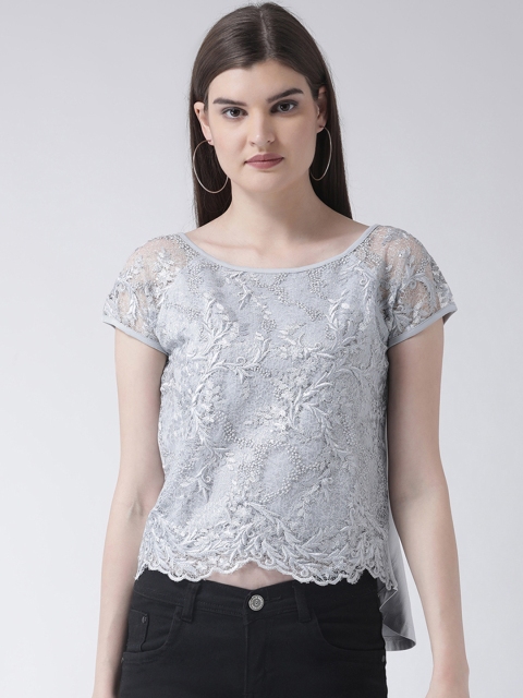 

Latin Quarters Women Grey Self Design Top
