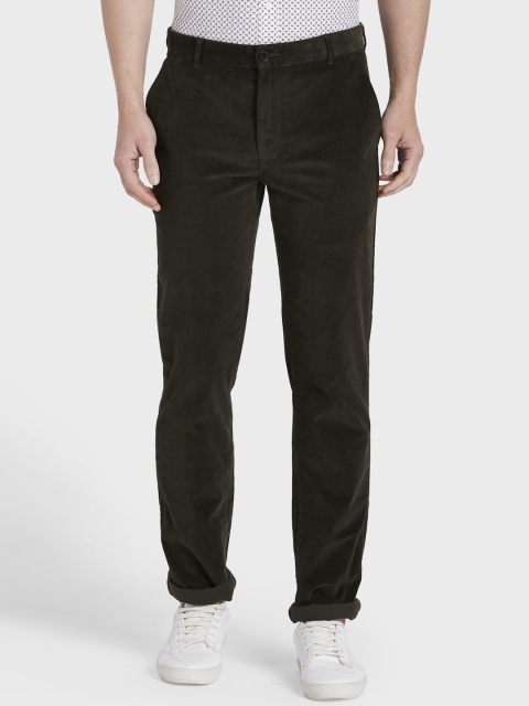 

ColorPlus Men Green Tapered Fit Solid Regular Trousers