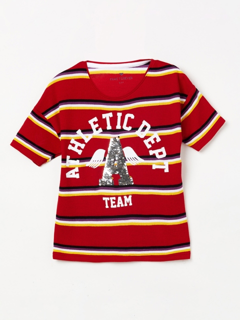 

Fame Forever by Lifestyle Girls Red & Yellow Printed Top