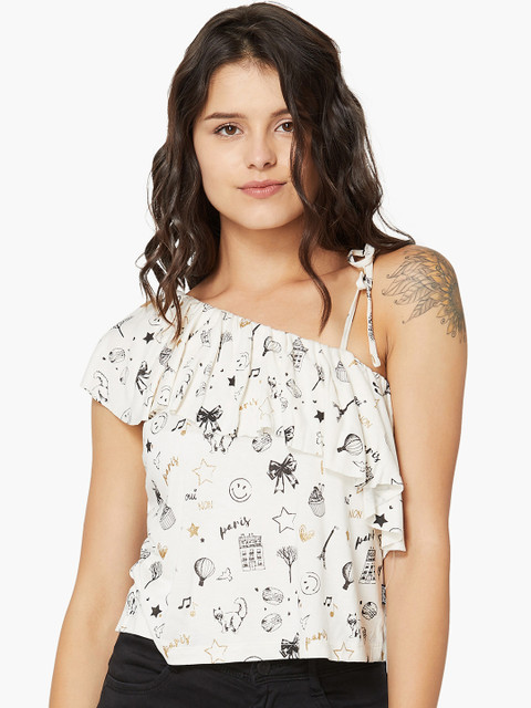 

Smiley World Women Beige Printed Top