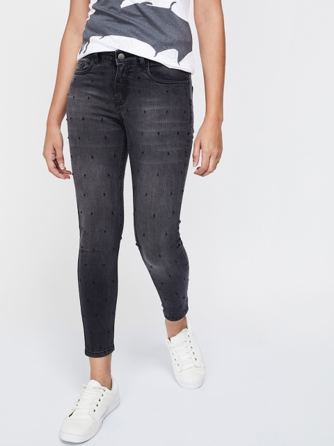 

Ginger by Lifestyle Women Black Skinny Fit Jeans, Charcoal