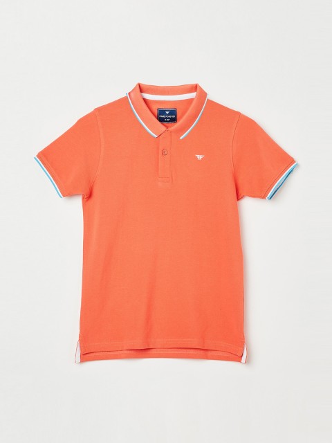 

Fame Forever by Lifestyle Boys Orange Solid Polo Collar T-shirt