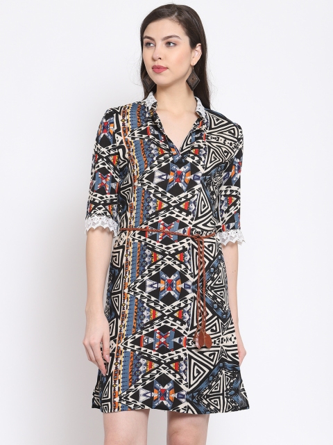 

Just Wow Women Printed Multicoloured Shirt Dress, Multi