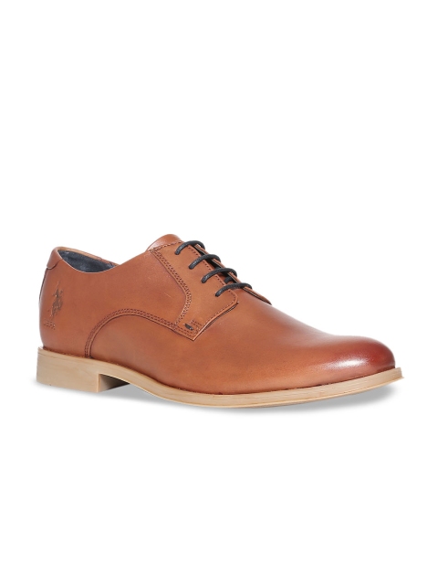 

U.S. Polo Assn. Men Tan Brown Leather Oxfords