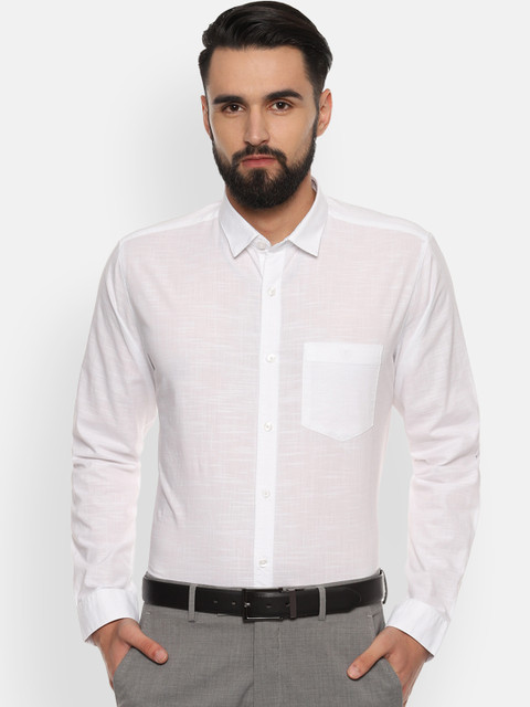 

Van Heusen Sport Men White Slim Fit Solid Casual Shirt