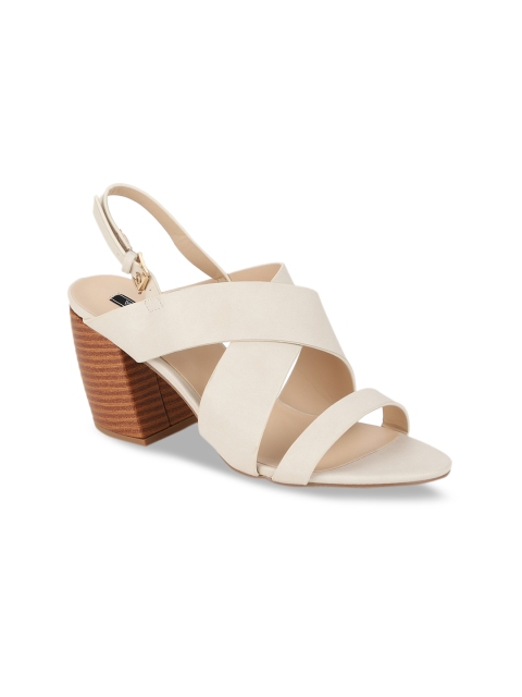 

Van Heusen Woman Cream-Coloured Solid Sandals
