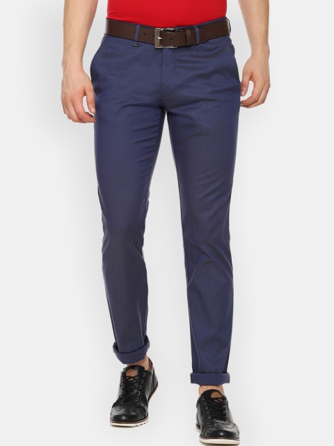 

Van Heusen Men Purple Slim Fit Self Design Regular Trousers