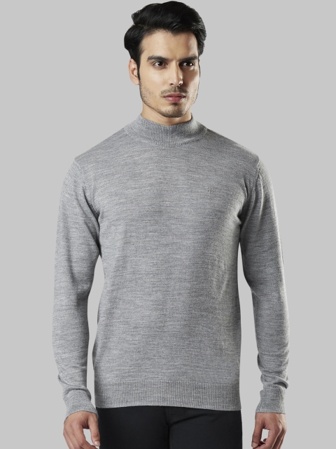 

Raymond Men Grey Solid Sweater