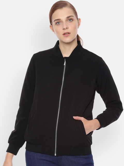 

Allen Solly Woman Black Solid Bomber Jacket