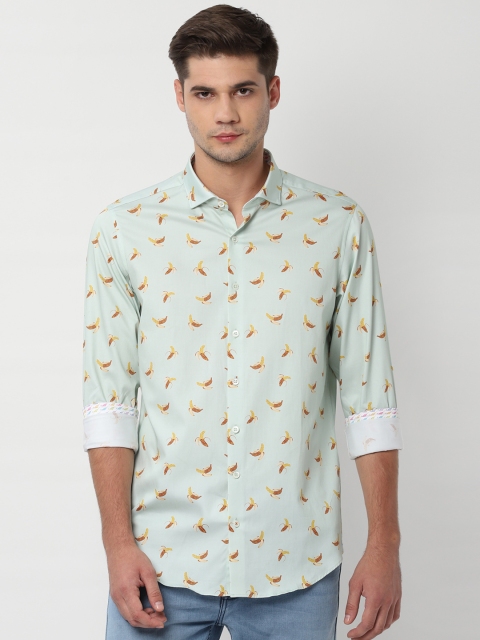 

SIMON CARTER LONDON Men Green Slim Fit Printed Casual Shirt