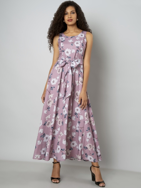 

FabAlley Women Pink Floral Printed Maxi Dress