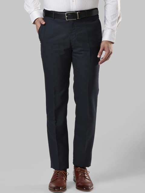 

Raymond Men Navy Blue Regular Fit Solid Formal Trousers