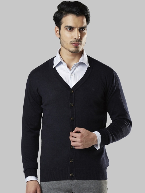 

Raymond Men Blue Solid Cardigan