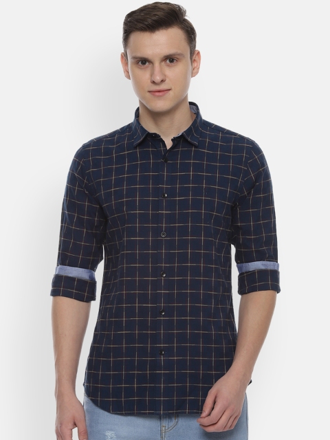 

Allen Solly Sport Men Navy Blue & Red Slim Fit Checked Casual Shirt