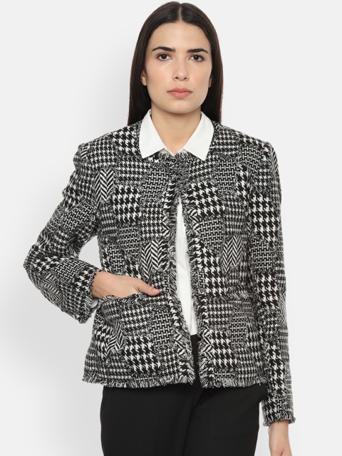 

Allen Solly Woman Women Black & White Houndstooth Jacket