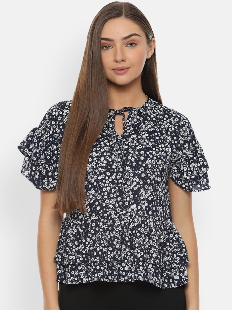 

Van Heusen Woman Black & White Printed Top