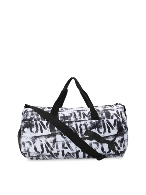

Puma Unisex White & Black Printed Duffel Bag