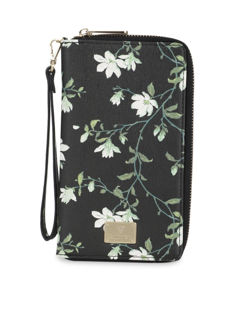 

Van Heusen Woman Women Black & Green Printed Zip Around Wallet