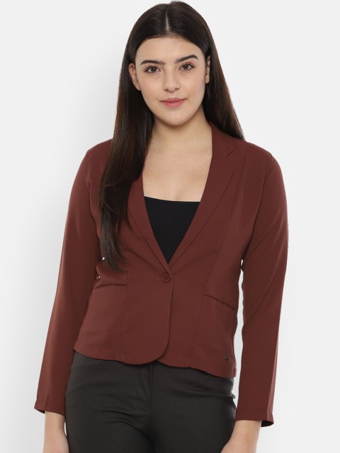 

Allen Solly Women Brown Solid Regular Fit Single-Breasted Blazer