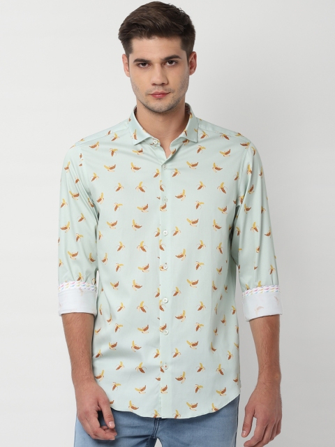 

SIMON CARTER LONDON Men Green Slim Fit Printed Casual Shirt