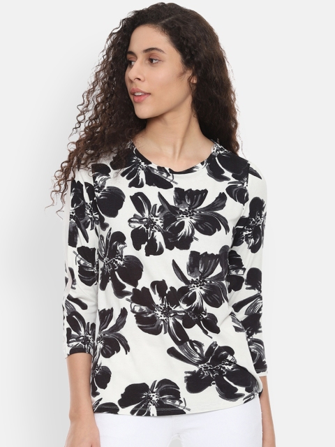 

Van Heusen Woman White & Black Printed Top