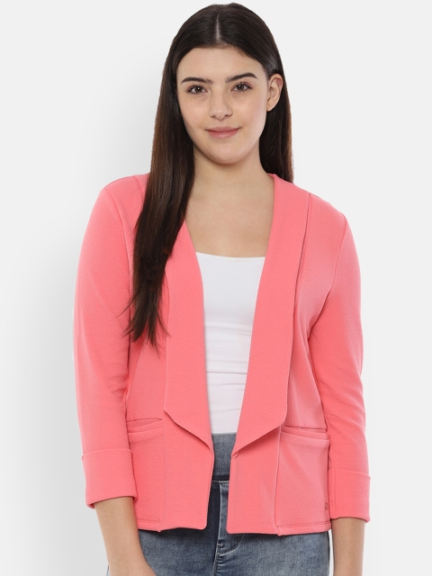 

Allen Solly Women Pink Solid Regular Fit Single-Breasted Blazer
