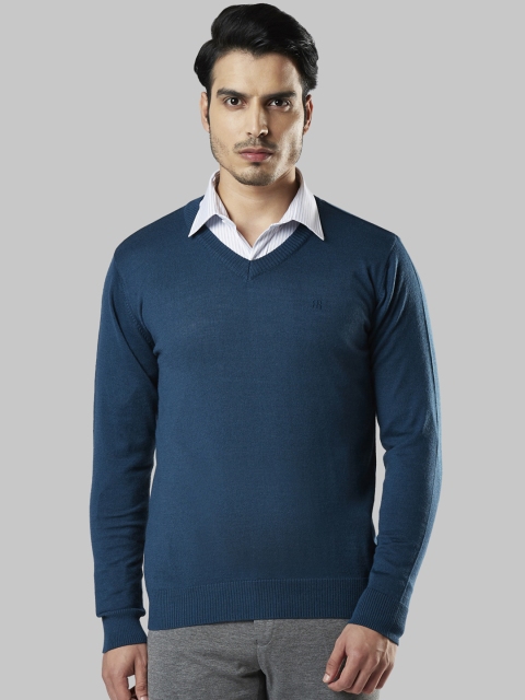 

Raymond Men Blue Solid Sweater