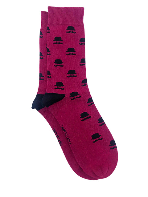 

Mint & Oak Men Magenta & Black Patterned Calf Length Socks