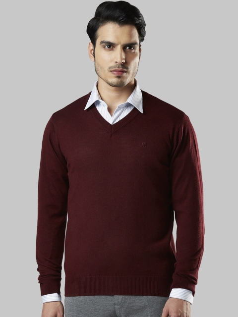 

Raymond Men Maroon Solid Sweater