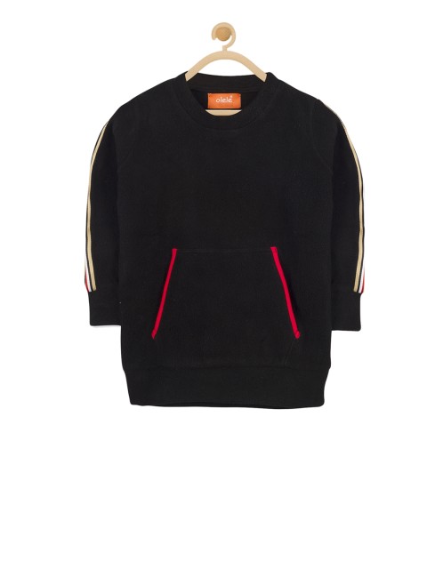 

Olele Girls Black Solid Sweatshirt