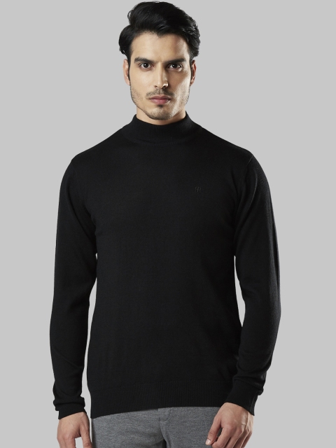 

Raymond Men Black Solid Sweater