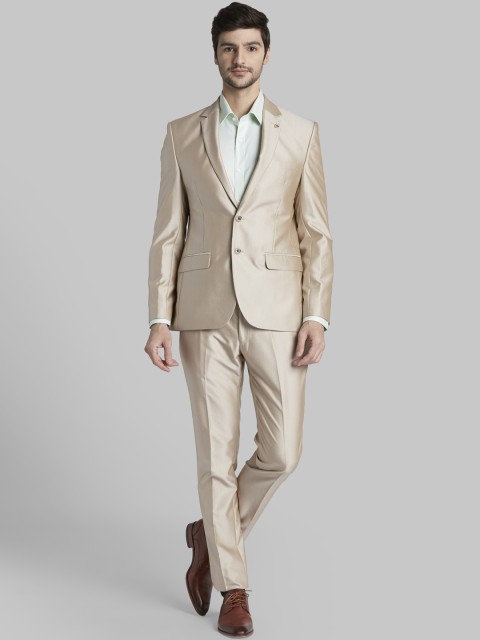 

Parx Men Beige Solid Two Piece Suit