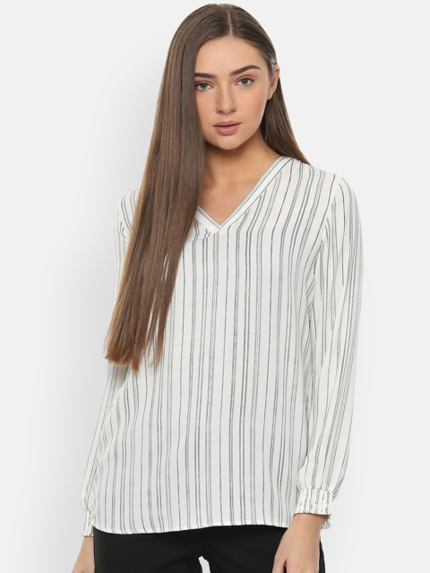 

Van Heusen Woman White & Black Striped Top