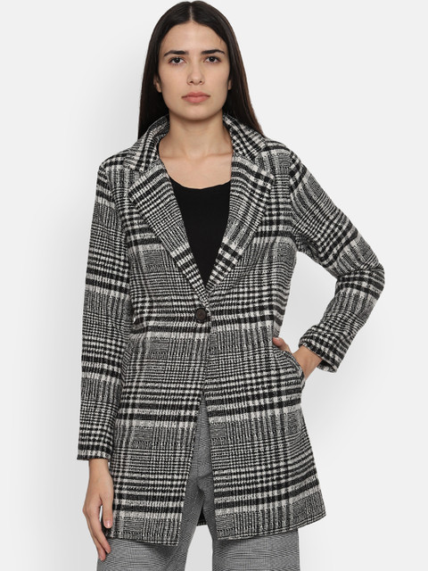 

Van Heusen Woman Grey & Black Checked Jacket
