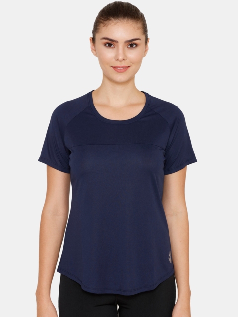 

Zelocity Women Blue Solid Round Neck T-shirt