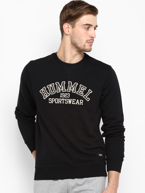

hummel Men Black & White Printed Sweatshirt