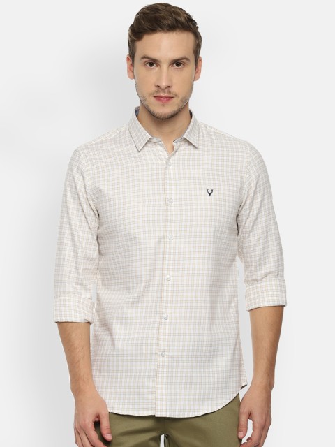 

Allen Solly Sport Men Beige & White Slim Fit Checked Casual Shirt